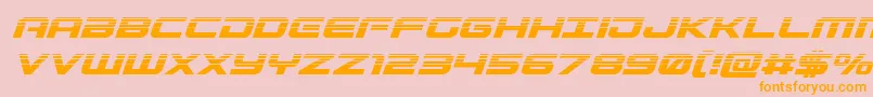 Gunshiphalfital Font – Orange Fonts on Pink Background