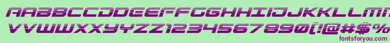 Gunshiphalfital-Schriftart – Violette Schriften auf grünem Hintergrund