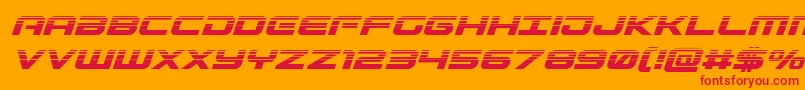 フォントGunshiphalfital – オレンジの背景に赤い文字