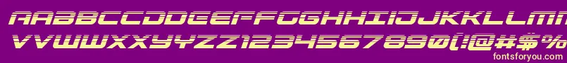 Gunshiphalfital Font – Yellow Fonts on Purple Background