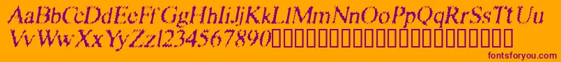 Riquoth Font – Purple Fonts on Orange Background