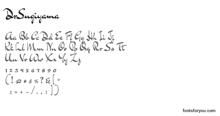 DrSugiyama-fontti – aakkoset, numerot, erikoismerkit