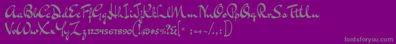 フォントDrSugiyama – 紫の背景に灰色の文字