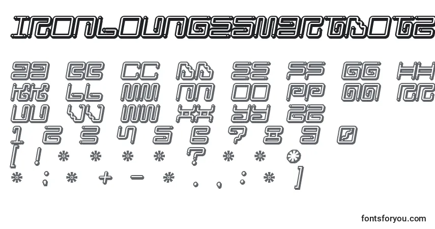Schriftart Ironloungesmartdot2 – Alphabet, Zahlen, spezielle Symbole