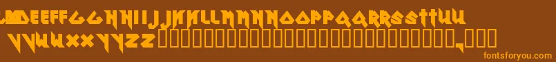 Ronmaide Font – Orange Fonts on Brown Background