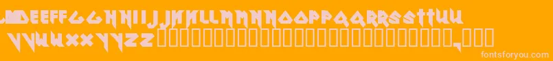 Ronmaide Font – Pink Fonts on Orange Background