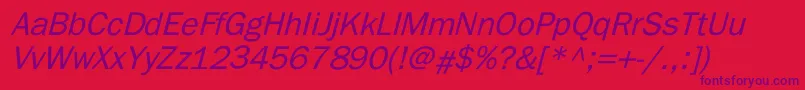 Franklingothic ffy Font – Purple Fonts on Red Background
