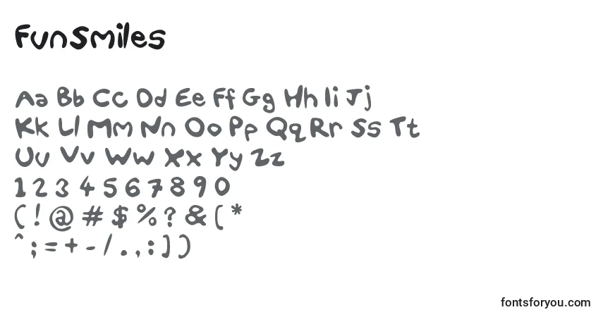 Schriftart FunSmiles – Alphabet, Zahlen, spezielle Symbole