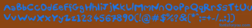 FunSmiles Font – Blue Fonts on Brown Background