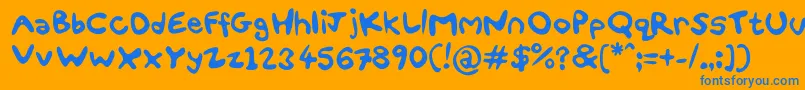 FunSmiles Font – Blue Fonts on Orange Background