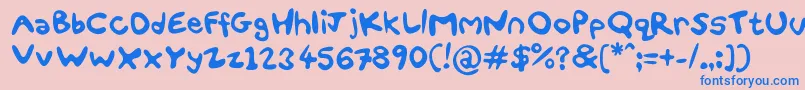 FunSmiles Font – Blue Fonts on Pink Background