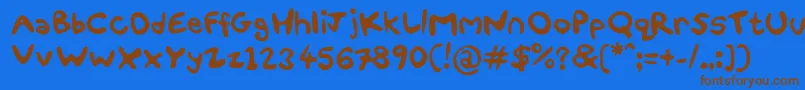 FunSmiles Font – Brown Fonts on Blue Background