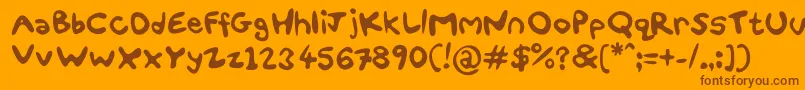 フォントFunSmiles – オレンジの背景に茶色のフォント