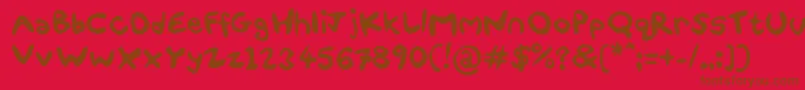 FunSmiles Font – Brown Fonts on Red Background