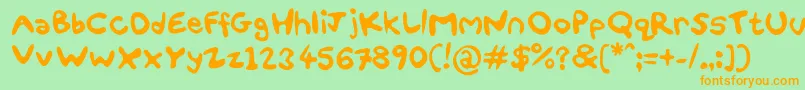 Czcionka FunSmiles – pomarańczowe czcionki na zielonym tle