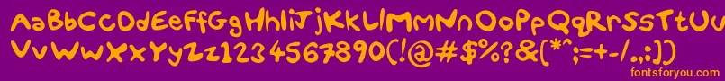 FunSmiles Font – Orange Fonts on Purple Background