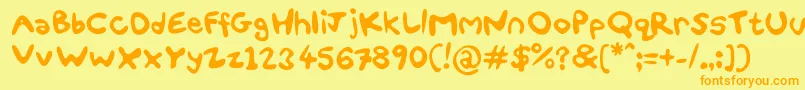 FunSmiles Font – Orange Fonts on Yellow Background