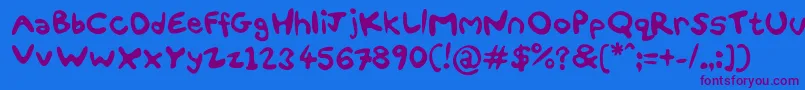 FunSmiles Font – Purple Fonts on Blue Background