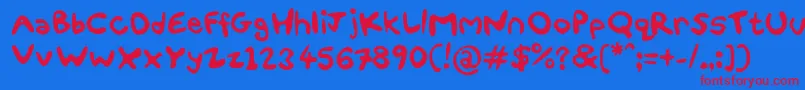 Шрифт FunSmiles – красные шрифты на синем фоне