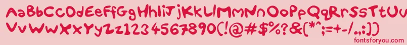FunSmiles Font – Red Fonts on Pink Background