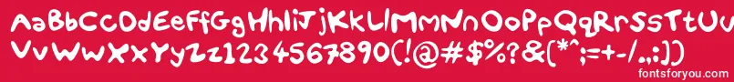FunSmiles Font – White Fonts on Red Background