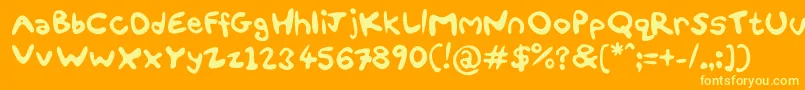 FunSmiles-fontti – keltaiset fontit oranssilla taustalla