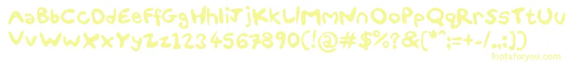 FunSmiles-Schriftart – Gelbe Schriften auf weißem Hintergrund