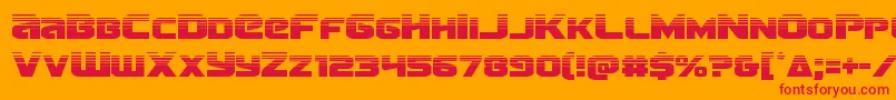 Terranhalf Font – Red Fonts on Orange Background