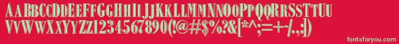 フォントSquealpiggy – 赤い背景に緑の文字