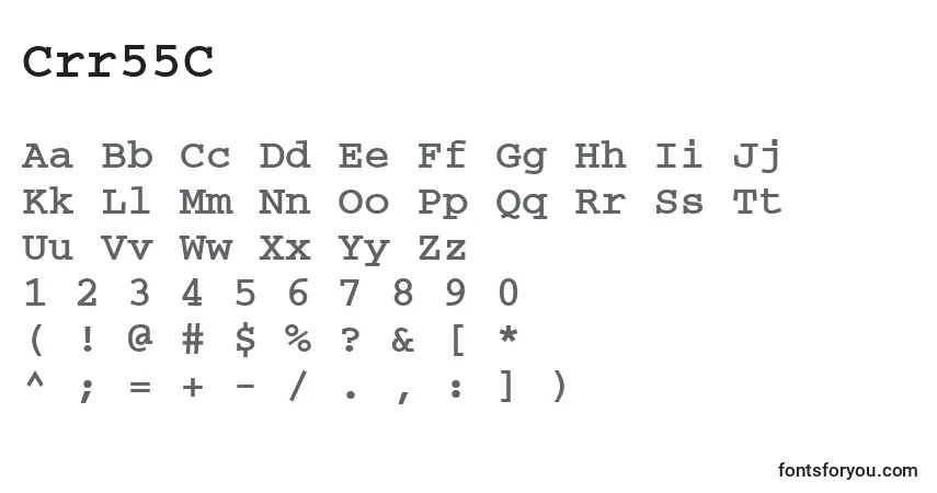 Шрифт Crr55C – алфавит, цифры, специальные символы