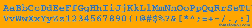 フォントCrr55C – オレンジの背景に青い文字