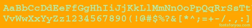 Crr55C Font – Green Fonts on Orange Background