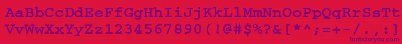 Шрифт Crr55C – фиолетовые шрифты на красном фоне