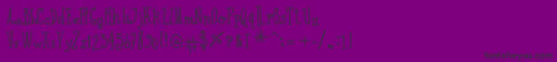 Fonte IWroteAll – fontes pretas em um fundo violeta