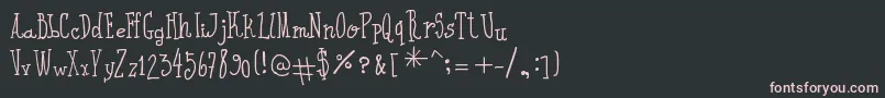 Шрифт IWroteAll – розовые шрифты на чёрном фоне