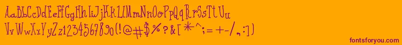Шрифт IWroteAll – фиолетовые шрифты на оранжевом фоне
