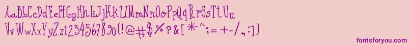 Шрифт IWroteAll – фиолетовые шрифты на розовом фоне