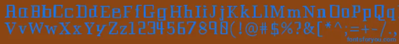 フォントHistorianbold – 茶色の背景に青い文字