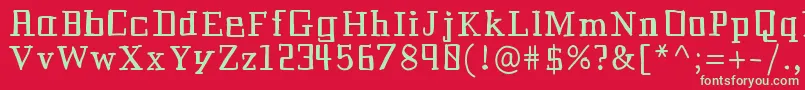 フォントHistorianbold – 赤い背景に緑の文字