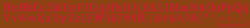 Historianbold-Schriftart – Rote Schriften auf braunem Hintergrund