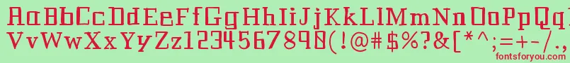 フォントHistorianbold – 赤い文字の緑の背景