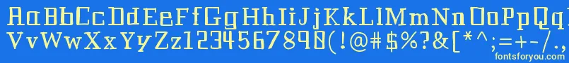 フォントHistorianbold – 黄色の文字、青い背景