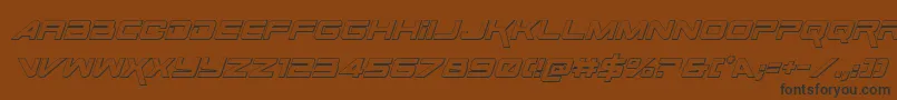 SpaceRanger3DItalic Font – Black Fonts on Brown Background