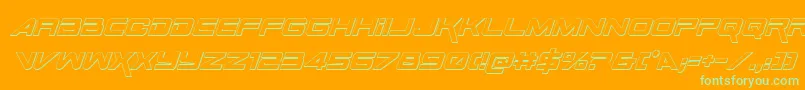 Шрифт SpaceRanger3DItalic – зелёные шрифты на оранжевом фоне