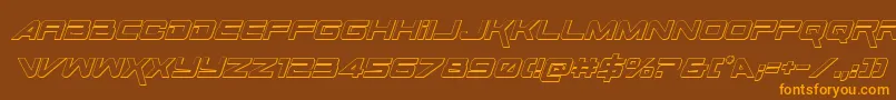 SpaceRanger3DItalic Font – Orange Fonts on Brown Background