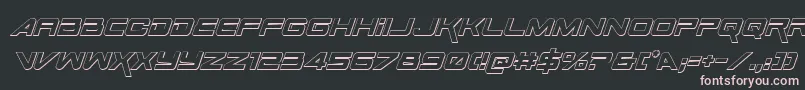 SpaceRanger3DItalic-Schriftart – Rosa Schriften auf schwarzem Hintergrund