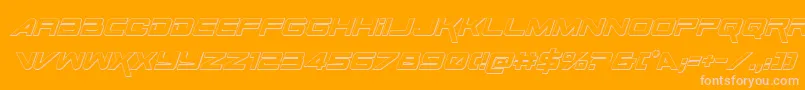 SpaceRanger3DItalic-Schriftart – Rosa Schriften auf orangefarbenem Hintergrund