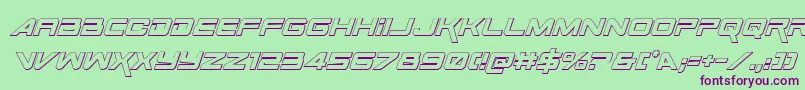 SpaceRanger3DItalic Font – Purple Fonts on Green Background