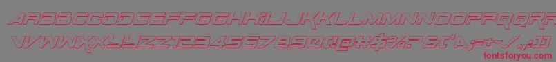 SpaceRanger3DItalic Font – Red Fonts on Gray Background