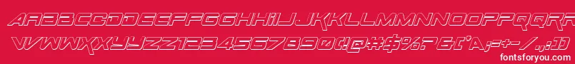 SpaceRanger3DItalic Font – White Fonts on Red Background